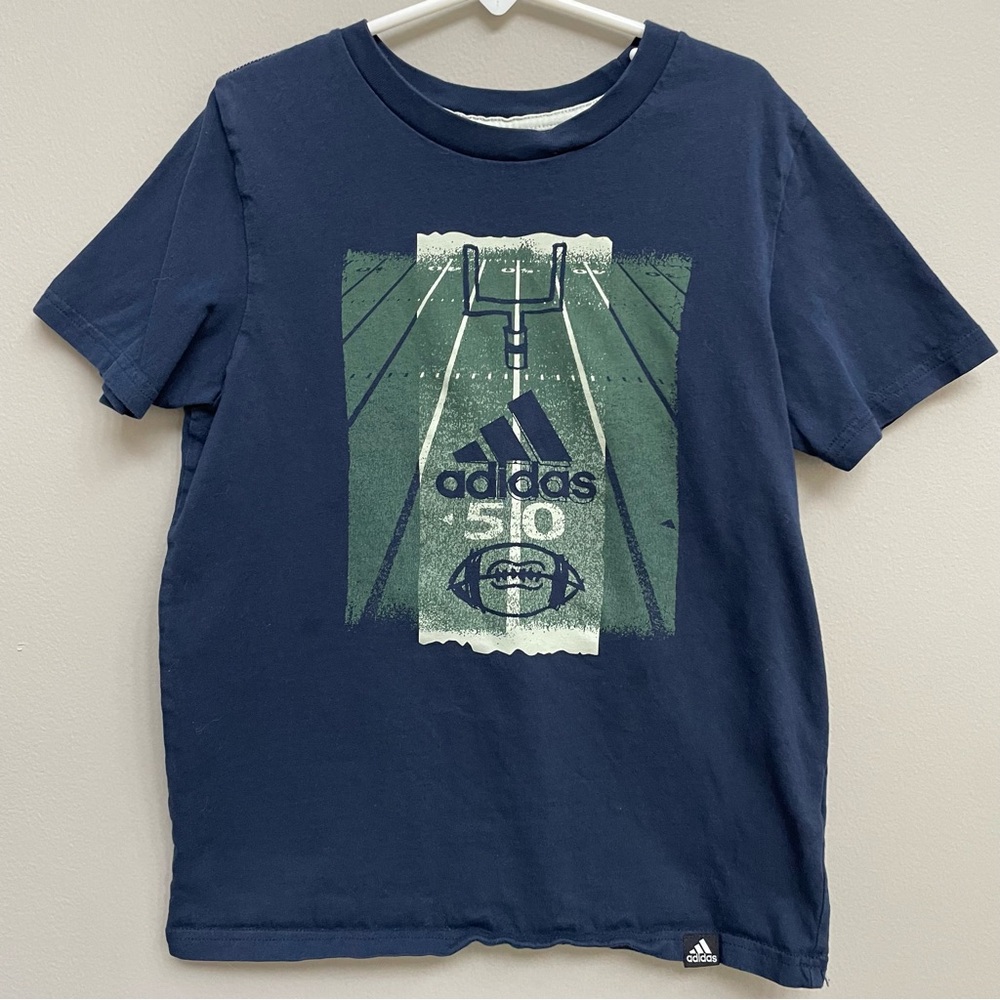 ❗️5/$20❗️Adidas Football Graphic 100% Cotton Short Sleeve Tee - Boys Size S (8)